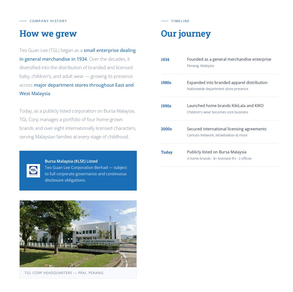 TGL Corp — about page